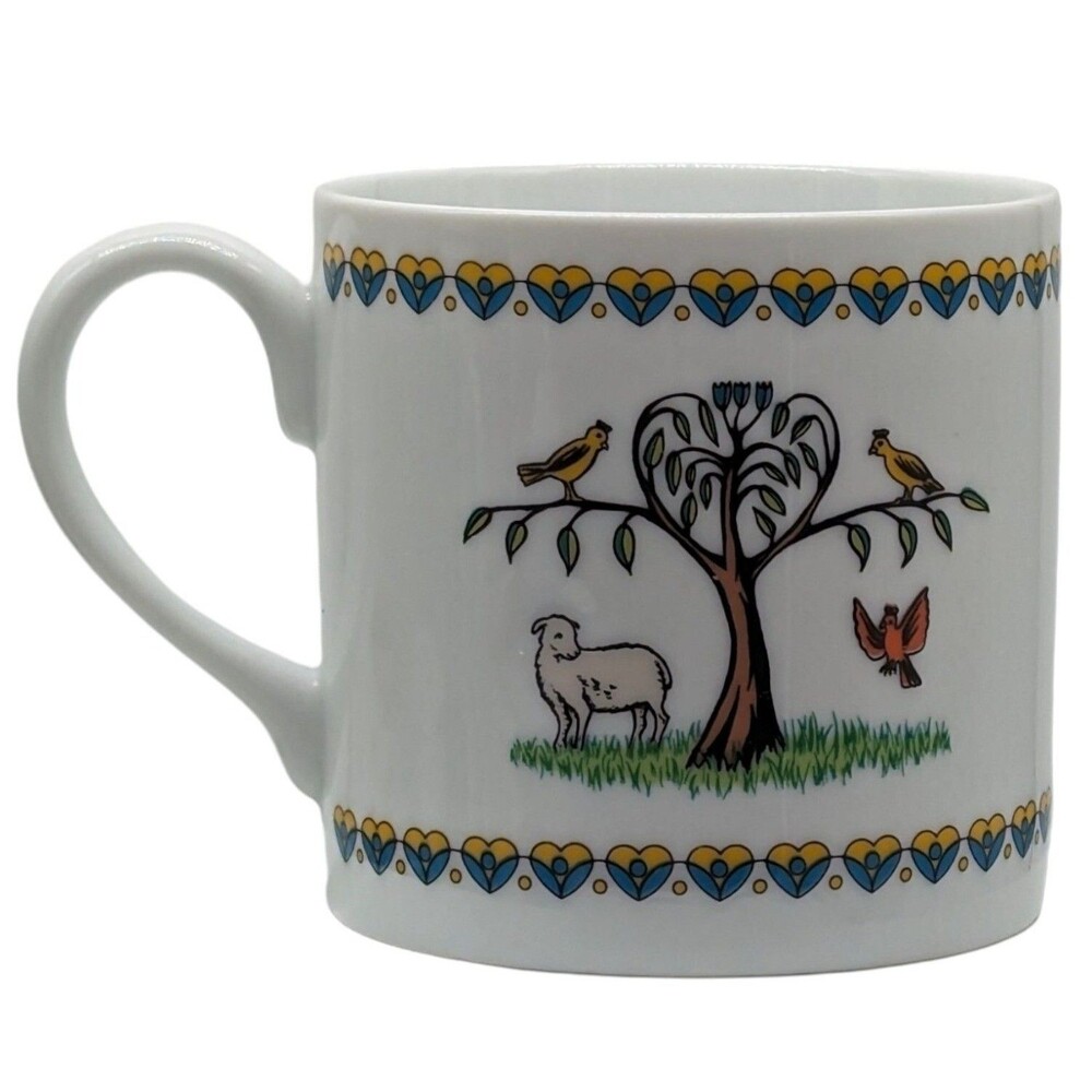 Gevalia Kaffe Swedish Seasons Collection Spring Coffee Mug Lamb Cup Hearts READ